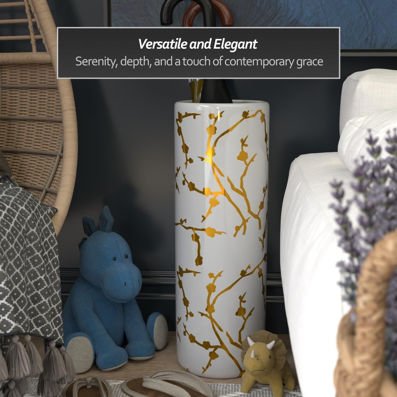 Red Lantern 24" Gold Branches Umbrella Stand