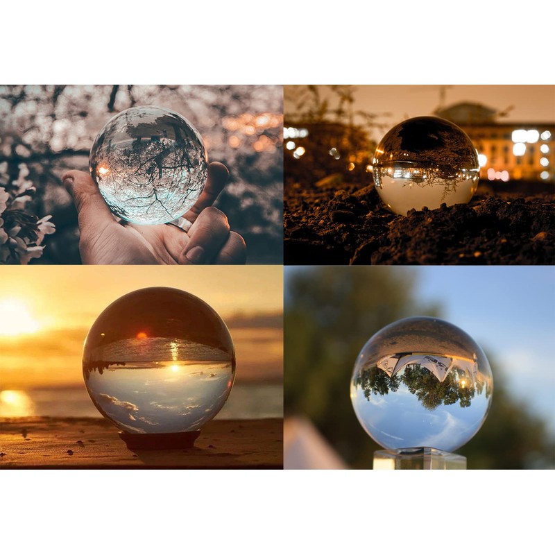 ChezMax Crystal Glass Sphere Ball with Stand Decorative Ball Crystal