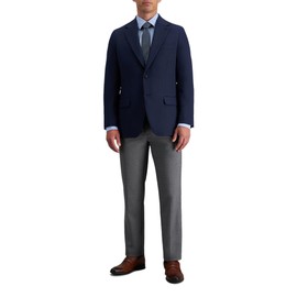 Haggar mens The Active Series Classic Fit Gabardine Blazer Business Suit Jacket, Indigo, 44 US