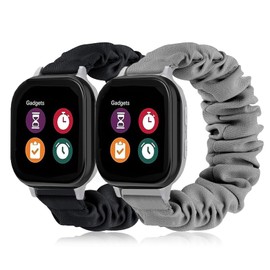 Folavii 2 Pack Stretchy Scrunchie Compatible with Gizmo Watch Adventrue 3 3 2 1/Gabb Watch 3e 3 2 1/SyncUP Kids Watch & Cosmo JrTrack 4/3/2 SE/2/JrTrack Band, 20mm Cute Fabric Strap for Boys Girls