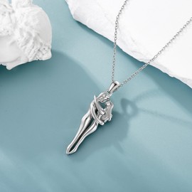 ONEFINITY Hug Couple Necklace, 925 Sterling Silver Necklace with Pendant for Hug Anniversary, Valentine's Day, Jewellery Gifts for Women, Wife, Girlfriend, Sterling Silver