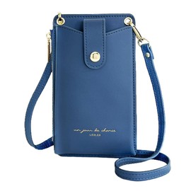 LEOLEO Women's Smartphone Pouch, Shoulder Bag, Crossbody, Cell Phone Pouch, Shoulder Pochette, Handbag, Popular, Cute, Lightweight, Wallet, navy