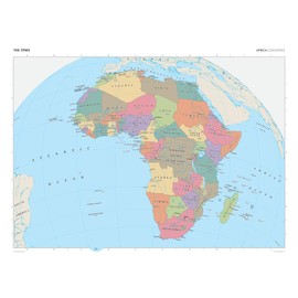 The Times Atlas: Africa (Political Features) - Compact - 22.25 x 16.25 inch Poster - Front Lamination
