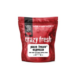 Pazzo Fresco Espresso Whole Bean Coffee 2 lb Bag Dual Roast Blend Super Fresh Crema Italian Style roasted by Crazy Fresh Since 1911
