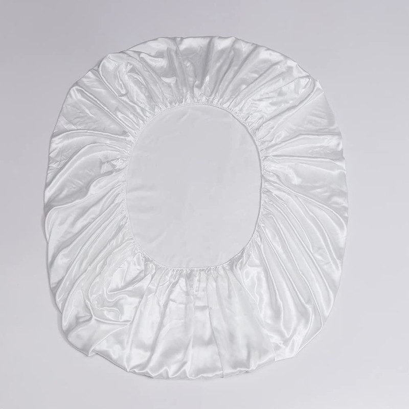 DuShow Satin Fitted Sheet Single White,Silky Deep Pocket Satin Bed
