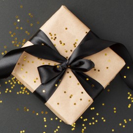 GXFCING Black Satin Ribbon 25mm x 46 Meters, 1 inch Wide Black Fabric Ribbon for Gift Wrapping, Crafting, Balloons, Presents, Hair Bows, DIY Sewing, Cakes, Weddings, Christmas Decoration (23m/roll)