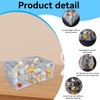 Dmnnlp Rock Display Case with 3 Drawers and 72 Grids,