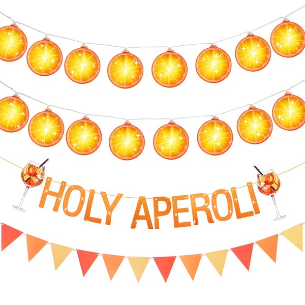 YYSWSAKY Aperol Deko, Lichterkette Orange, 2PCS 1,5 M 10 LED