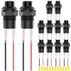 MKBKLLJY 12Pcs 12mm Black Mini Round Latching Push Button Switch