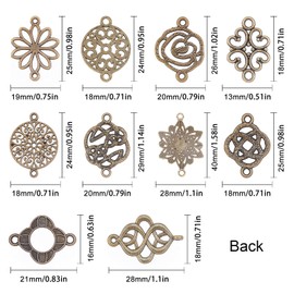 SUNNYCLUE 1 Box 60Pcs Celtic Knot Connector for Jewellery Making Antique Bronze Flower Connector Charms Pendants Craft Supplies Jewelry Findings Accessory Necklace Bracelet