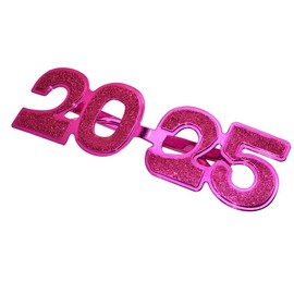 [Qicarkey] Number 2025 Glasses 1 Pair Happy New Year Glasses Flash Glasses Happy New Year Glasses Exquisite Funny Graduation Party Photo Props (Pink)
