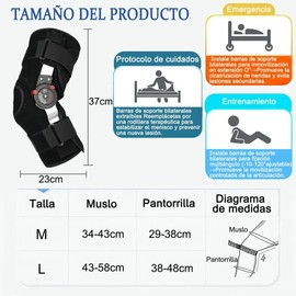 Rodillera Mecanica Postoperatoria Soport Ortopedia Ajustable