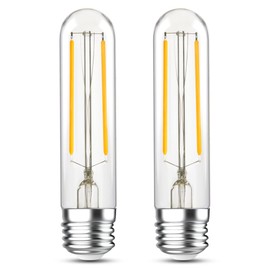 Grensk Dimmable E26 LED Tubular Light Bulbs 40Watt, 4.96 inches T10 T30 4W 400Lumens Vintage Edsion Bulbs,2700K Warm White Filament Light Bulbs for Chandelier Light or Industrial Wall Sconces,2 Pcs