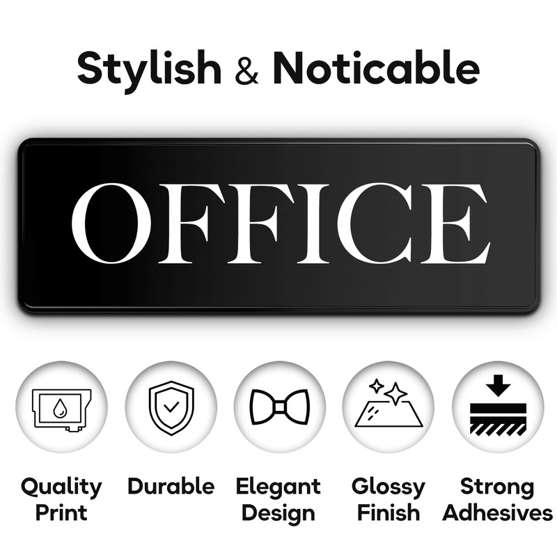 ASSURED SIGNS Office Door Sign - 9" by 3" -
