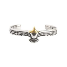 Gionatan Shop Eagle Cuff Bracelet for Women Men Punk Silver and Gold Colour Adjustable Open Viking Indian Bangle, Silver
