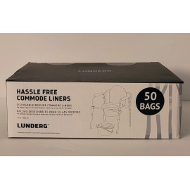 Lunderg Hassle Free Commode Liners Disposable Bedside. Commode Liners, 50 Count
