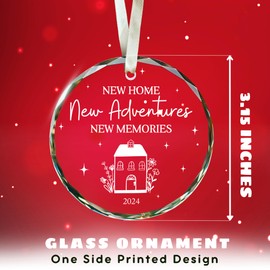 House Warming Gifts New Home - Housewarming Gifts for New House, Housewarming Gift Ideas for Women, Couple, Her - New Home Gifts for Home, New Home Owners Gift Ideas - Glass New Home Ornament 2024