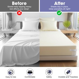 TAYULDDYUFX Bed Sheet Holders for Corners, Fitted Sheet Holder and Sheet Locks 4 Pcs Gray for Most Bed Sheet Mattress, Keep Bed Sheets Firm and Easy Installation (Gray)