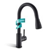 Kicimpro Matte Black Kitchen Faucet with Pull Down Sprayer, 304