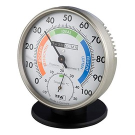 TFA Dostmann Precision Thermo-Hygrometer, 45.2033, for Room Climate Control, Analogue, with Comfort Zones, Control of Temperature and Humidity, Humidity Meter (Anthracite)