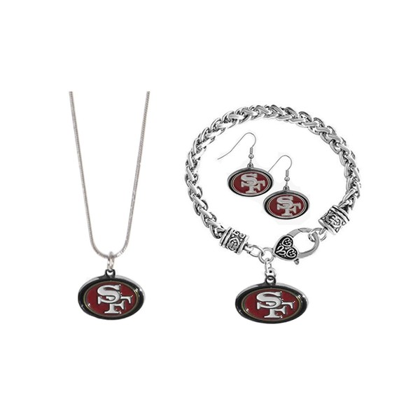 UrhEp For 49ers 3pcs earring necklace set, suitable for giving