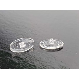 LMP Optical® Premium Grade Soft Silicone Universal Screw-in Mounting Nose Pads Non-Slip for Eyeglasses & Sunglasses 2 Pairs (13mm Oval)