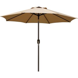 Blissun 9' Outdoor Patio Umbrella, Outdoor Table Umbrella, Yard Umbrella, Mar...