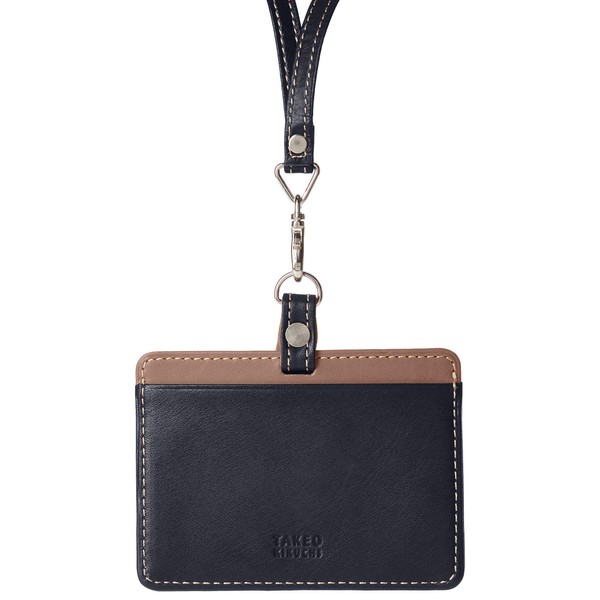 Takeokikuchi Men's ID Case, Employee ID Card, Leather, Soft Antique