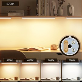 HighLuc LED Kitchen Under-Unit Light, 3 x 30 cm, Dimmable LED Cabinet Lighting with Hand Movement, Activated 5 Colour Temperatures, LED Strip for Kitchen, Cupboard, Shelves, Showcases, Wardrobe