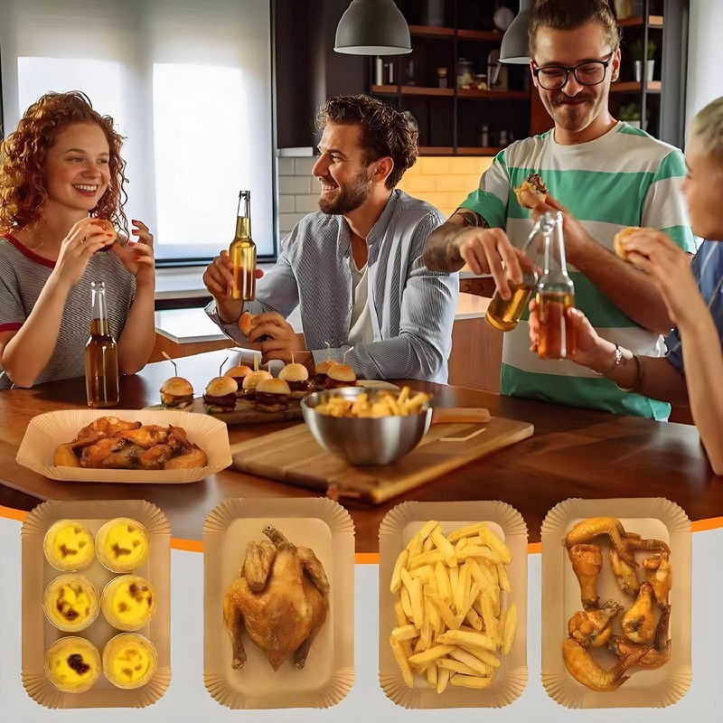 RUIFEN 200 Sheets Air Fryer Baking Sheets, 8.7 x 5.6