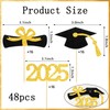 ZWLIYCHN Graduation Cupcake Toppers 48PCS Glitter Class of 2025 Cupcake