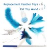 SONGWAY Cat Feather Toys Wand - 7 Pcs Interactive Cat
