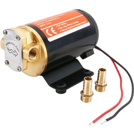 Amarine Made 12v Self Priming Impeller Gear Pump 3.7 GPM/14.0 LPM for Diesel Lubricants Machinery Fuel Scavenge Oil Transfer