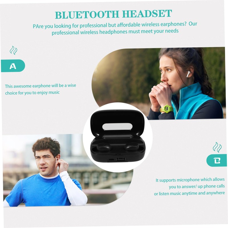 LABRIMP 1 Pair Wireless Stereo Earphones with Digital Display Ergonomic