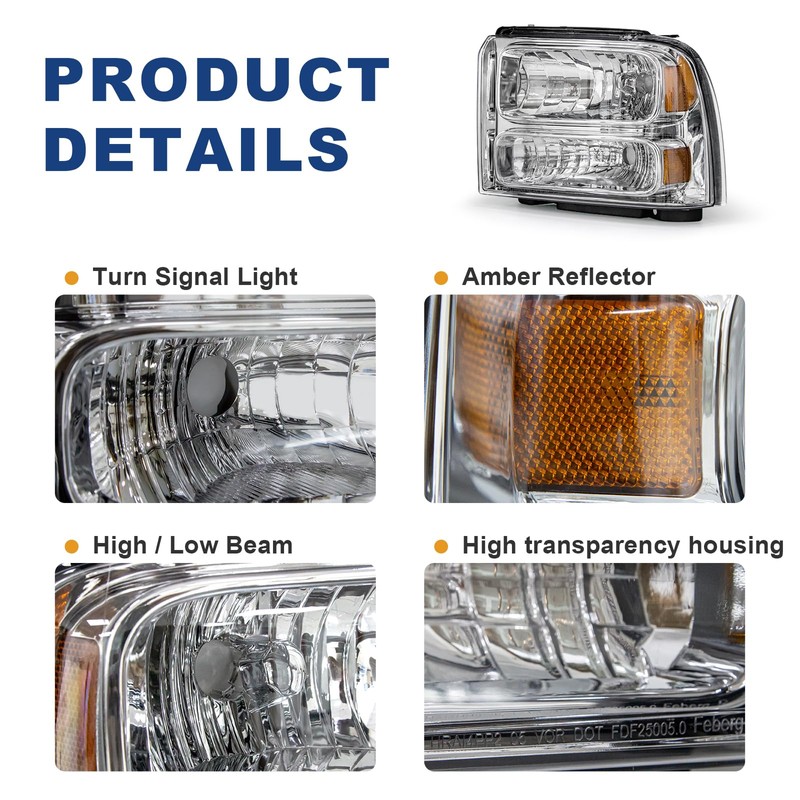 AS Headlight Assembly Compatible with 2005 2006 2007 05 06