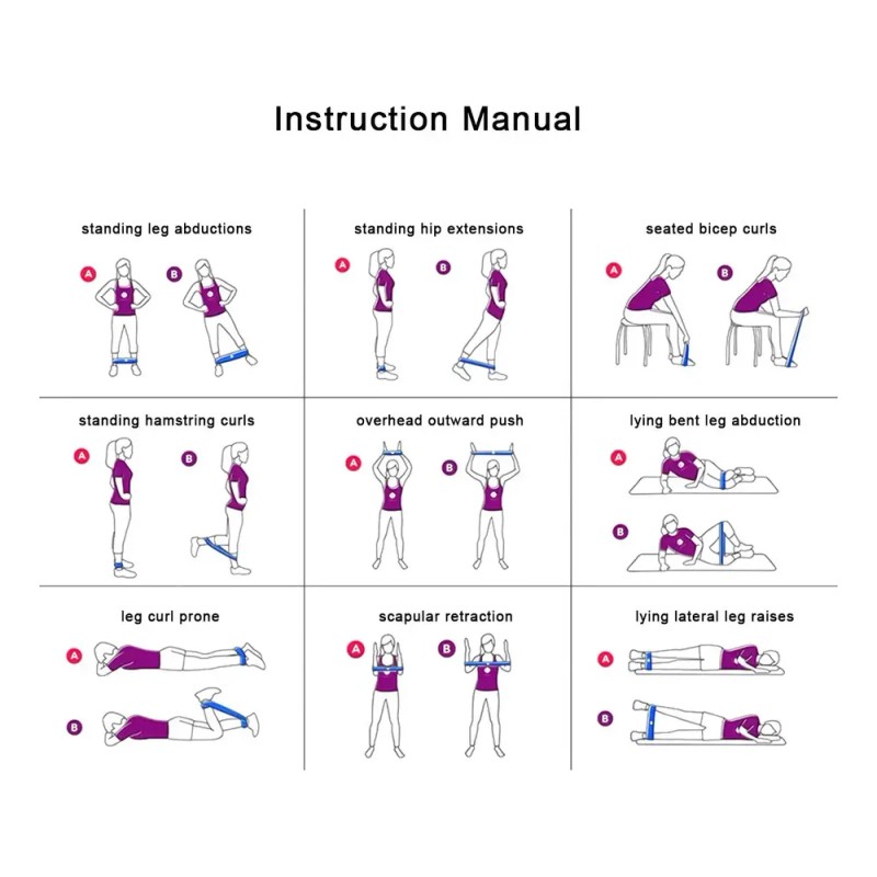 Kit De Accesorios Para Pilates 5 Bandas Elásticas Y Más