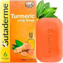 Gutaderme Turmeric Soap Bar (100g bar) For Face & Body - Natural Soap Bar with Honey, Ginger for Smooth Skin, Deep Cleansing & Moisturizing Face Soap