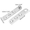 sourcing map 2 Sets Stainless Steel 360 Degree Rotating Door