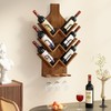 Hoctieon Wine Rack Wall Mounted, 6 Bottles Wood Wine Rack