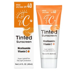VC Tinted Moisturiser with SPF 40 | Tinted Sunscreen for Face – Hydrating, Natural Glow & Sun Protection | Sunscreen SPF 40 for Women – Daily Facial Moisturiser with Vitamin C & SPF Tinted Formula