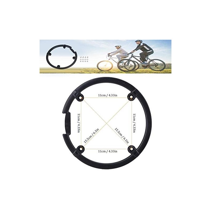 Chain Guard Protector, Black Plastic Chain Wheel Crankset Cover for