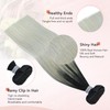 Ukira Black Silver Hair Extensions for Women Real Human Hair,