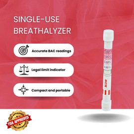 Alco Prevention Single-Use Breathalyzer Instant BAC Test Portable Disposable Alcohol Tester Pack of 2