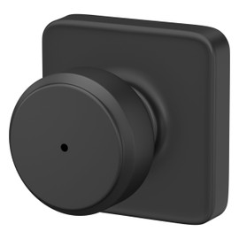 Schlage F40 BWE 622 LFL Bowery Door Knob with Laflin Trim, Bed & Bath Privacy Lock, Matte Black