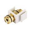 Monoprice 108434 Keystone Jack/Banana Jack with Black Ring - White
