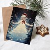 Wee Blue Coo Greeting Card Winter Pixie Fairy Santa Hat
