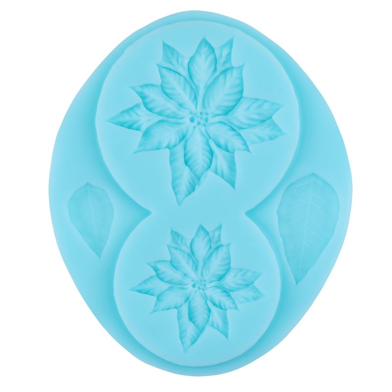 Christmas Flower Fondant Mold Poinsettia Flower Silicone Molds