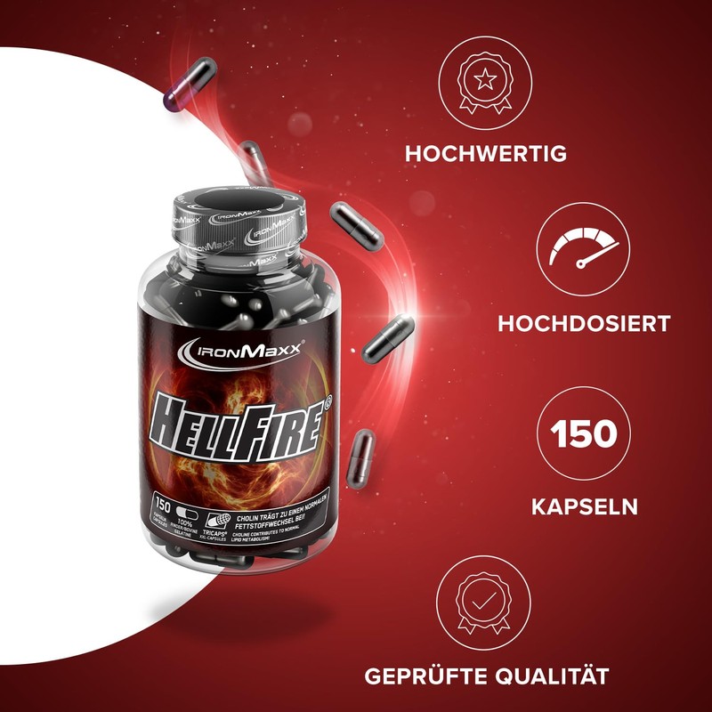 IronMaxx Hellfire - 150 Tricaps, with extracts of willow bark,