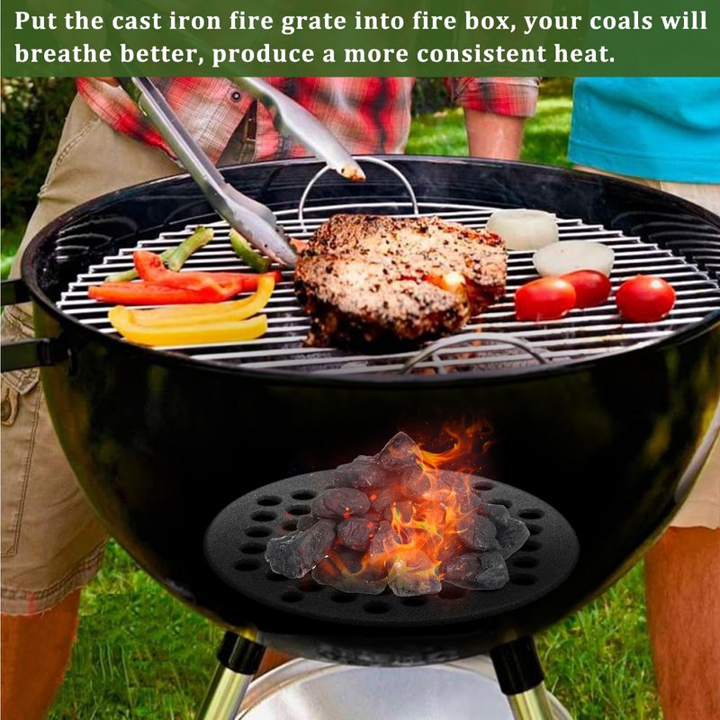 SUMTree Round Cast Iron Cooking Grate, Round Hole Grate, Black,