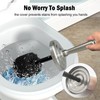 Indecor Home Brushed Nickel Toilet Bowl Brush with Holder, Durable